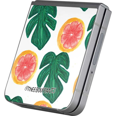 Bouffants and Broken Hearts Tropical Leaves and Citrus Galaxy Z Flip6 Skin
