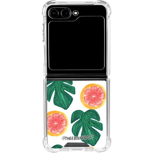 Bouffants and Broken Hearts Tropical Leaves and Citrus Galaxy Z Flip6 Clear Case