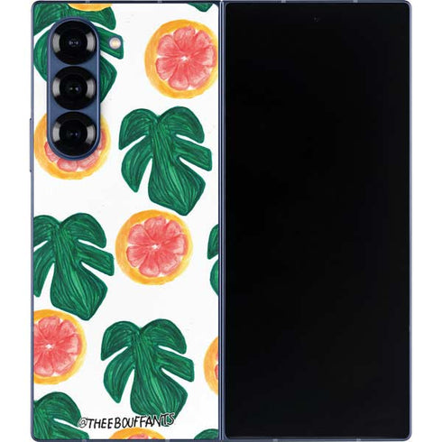 Bouffants and Broken Hearts Tropical Leaves and Citrus Galaxy Z Fold6 Skin