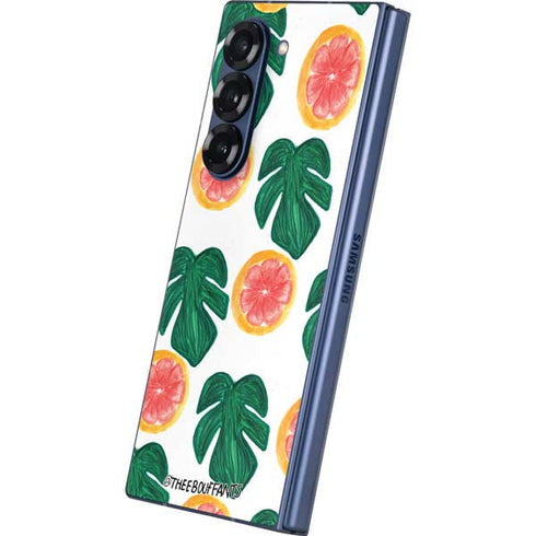 Bouffants and Broken Hearts Tropical Leaves and Citrus Galaxy Z Fold6 Skin