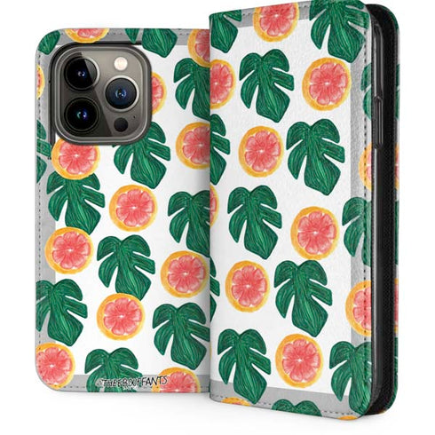 Bouffants and Broken Hearts Tropical Leaves and Citrus iPhone 14 Pro Folio Case