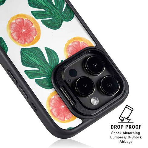Bouffants and Broken Hearts Tropical Leaves and Citrus iPhone 14 Pro Max Kickstand Case
