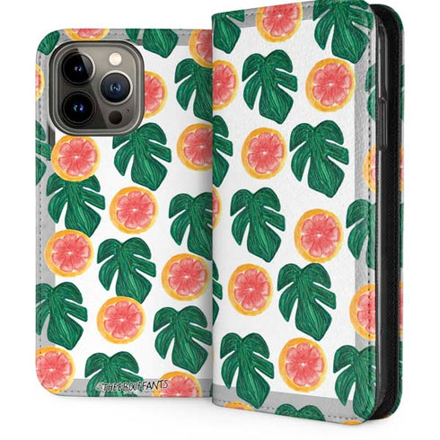 Bouffants and Broken Hearts Tropical Leaves and Citrus iPhone 15 Pro Max Folio Case