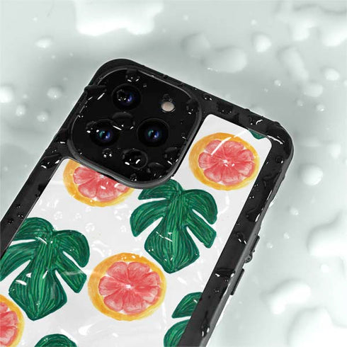 Bouffants and Broken Hearts Tropical Leaves and Citrus iPhone 15 Pro Waterproof Case