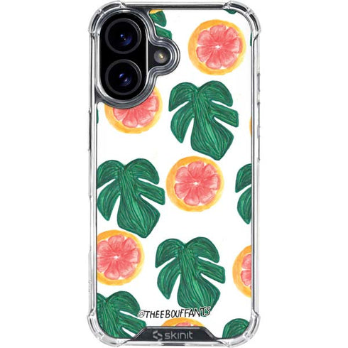 Bouffants and Broken Hearts Tropical Leaves and Citrus iPhone 16 Plus Clear Case