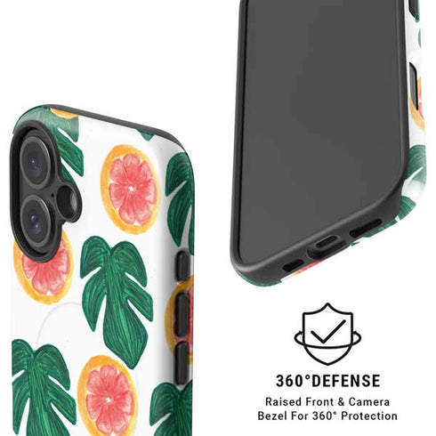 Bouffants and Broken Hearts Tropical Leaves and Citrus iPhone 16 Plus Magsafe Impact Case