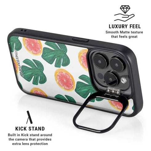Bouffants and Broken Hearts Tropical Leaves and Citrus iPhone 16 Pro Kickstand Case