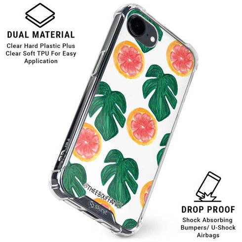 Bouffants and Broken Hearts Tropical Leaves and Citrus iPhone 16e Clear Case