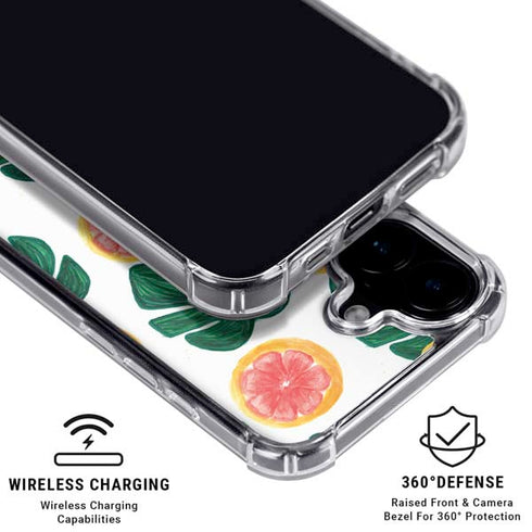 Bouffants and Broken Hearts Tropical Leaves and Citrus iPhone 17 Clear Case