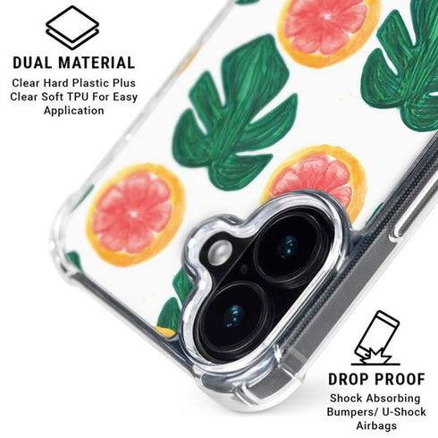Bouffants and Broken Hearts Tropical Leaves and Citrus iPhone 17 Clear Case