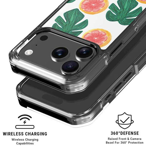 Bouffants and Broken Hearts Tropical Leaves and Citrus iPhone 18 Pro Clear Case