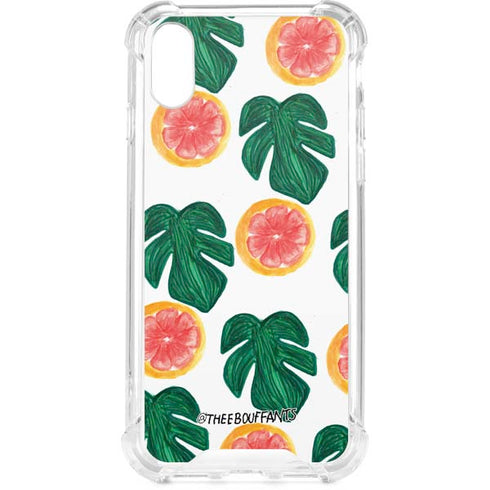 Bouffants and Broken Hearts Tropical Leaves and Citrus iPhone XS Clear Case