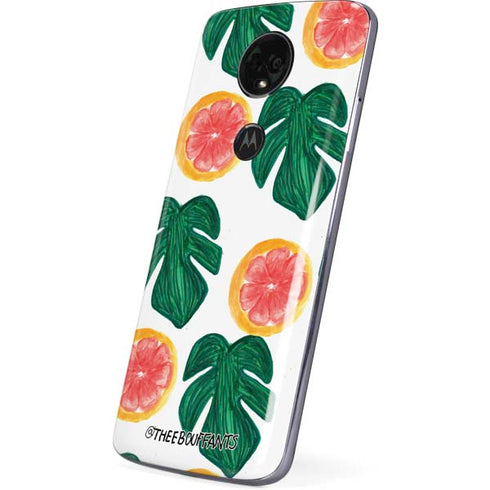 Bouffants and Broken Hearts Tropical Leaves and Citrus Moto E5 Plus Skin