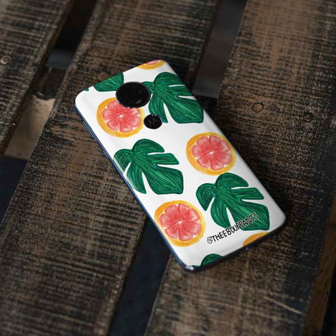 Bouffants and Broken Hearts Tropical Leaves and Citrus Moto E5 Plus Skin