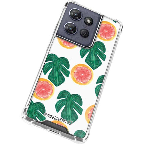 Bouffants and Broken Hearts Tropical Leaves and Citrus Moto G 5G (2025) Clear Case