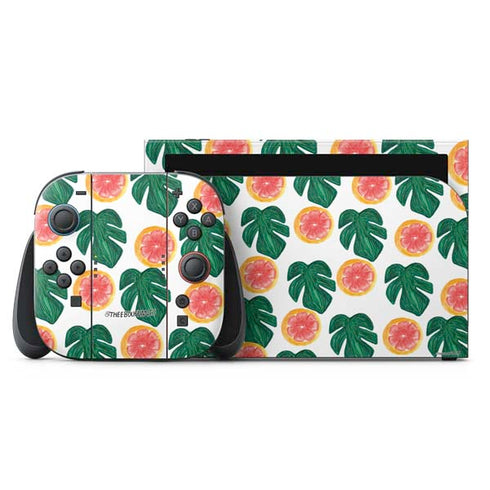 Bouffants and Broken Hearts Tropical Leaves and Citrus Nintendo Switch 2 (2025) with Joy-Con Skin