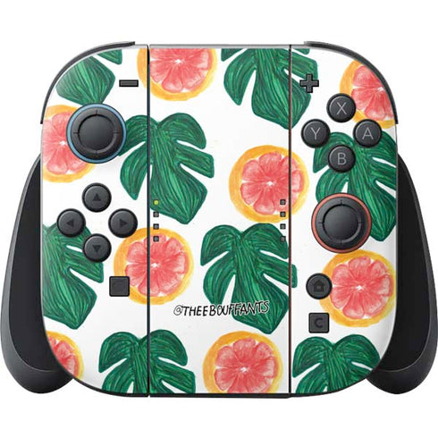 Bouffants and Broken Hearts Tropical Leaves and Citrus Nintendo Switch 2 (2025) Joy-Con Controller Skin