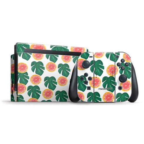 Bouffants and Broken Hearts Tropical Leaves and Citrus Nintendo Skins