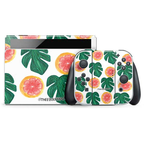 Bouffants and Broken Hearts Tropical Leaves and Citrus Nintendo Skins