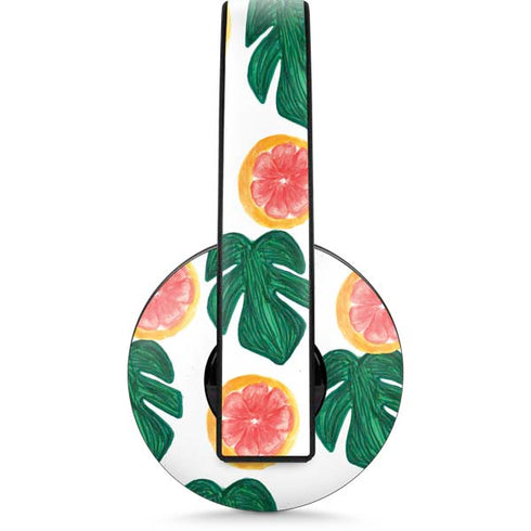 Bouffants and Broken Hearts Tropical Leaves and Citrus PlayStation 4 Gold Wireless Headset Skin