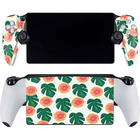 Bouffants and Broken Hearts Tropical Leaves and Citrus PlayStation Portal Remote Player Skin