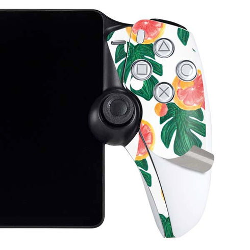 Bouffants and Broken Hearts Tropical Leaves and Citrus PlayStation Portal Remote Player Skin