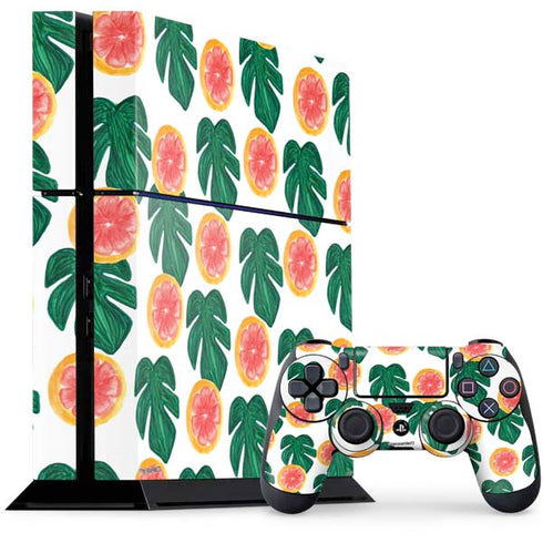Bouffants and Broken Hearts Tropical Leaves and Citrus PlayStation PS4 Skins