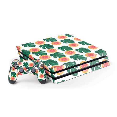 Bouffants and Broken Hearts Tropical Leaves and Citrus PlayStation PS4 Skins