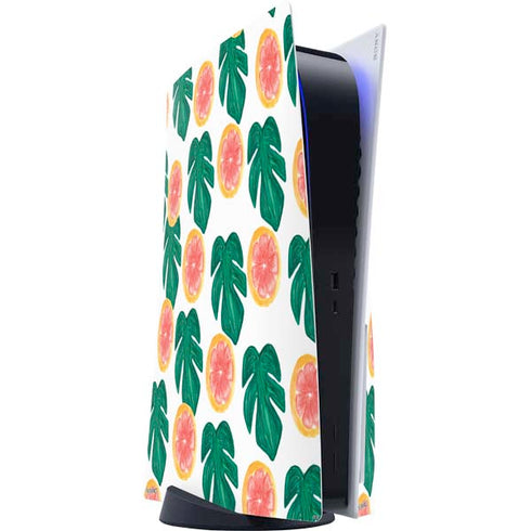 Bouffants and Broken Hearts Tropical Leaves and Citrus PlayStation PS5 Skins