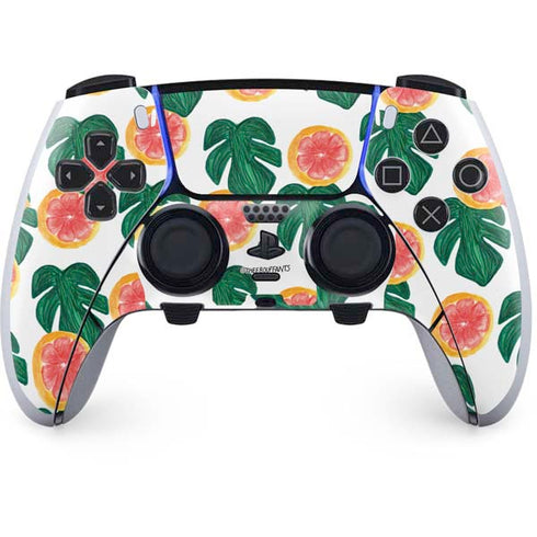 Bouffants and Broken Hearts Tropical Leaves and Citrus PlayStation PS5 Skins