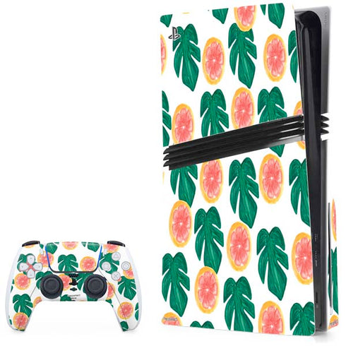 Bouffants and Broken Hearts Tropical Leaves and Citrus PlayStation PS5 Skins