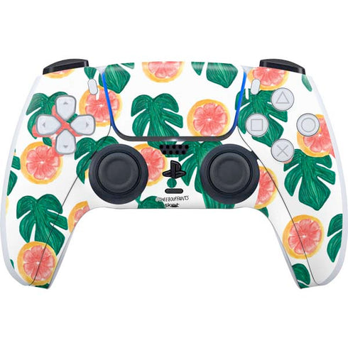 Bouffants and Broken Hearts Tropical Leaves and Citrus PlayStation PS5 Skins