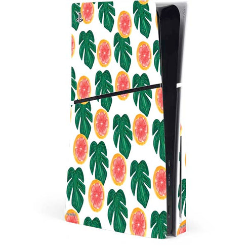 Bouffants and Broken Hearts Tropical Leaves and Citrus PlayStation PS5 Skins