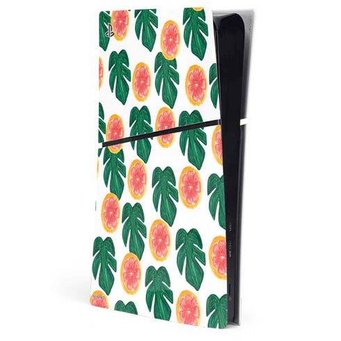 Bouffants and Broken Hearts Tropical Leaves and Citrus PlayStation PS5 Skins