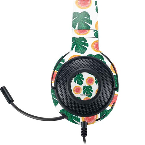 Bouffants and Broken Hearts Tropical Leaves and Citrus Razer Kraken X Skin