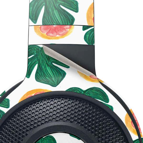 Bouffants and Broken Hearts Tropical Leaves and Citrus Razer Kraken X Skin