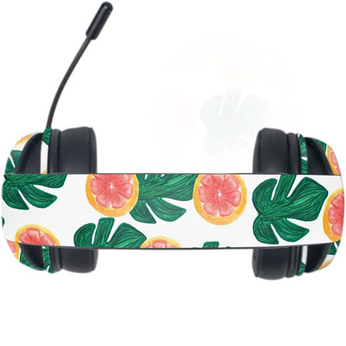 Bouffants and Broken Hearts Tropical Leaves and Citrus Razer Kraken X Skin