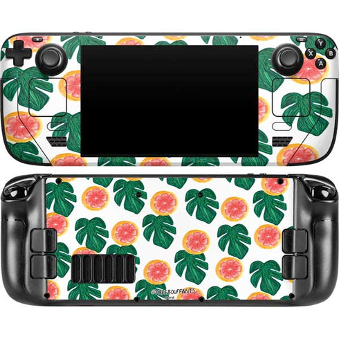 Bouffants and Broken Hearts Tropical Leaves and Citrus Steam Deck Handheld Gaming Computer OLED Skin