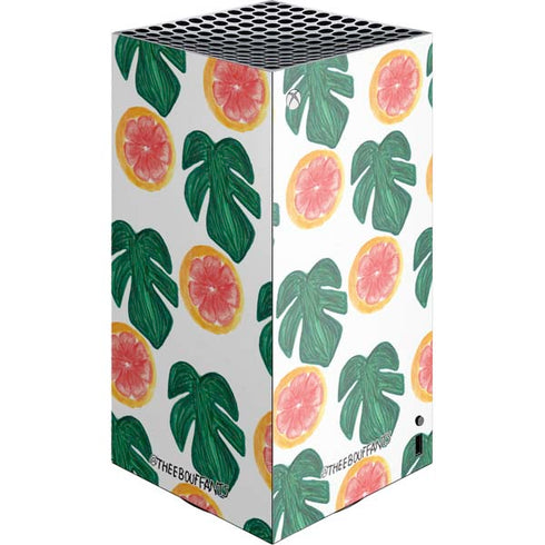 Bouffants and Broken Hearts Tropical Leaves and Citrus XBox Series X Digital Edition Console Skin