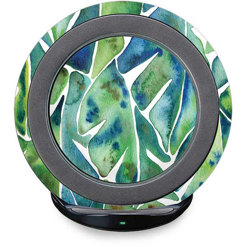 Tropical Leaves by Cat Coq Fast Charge Wireless Charging Stand Skin