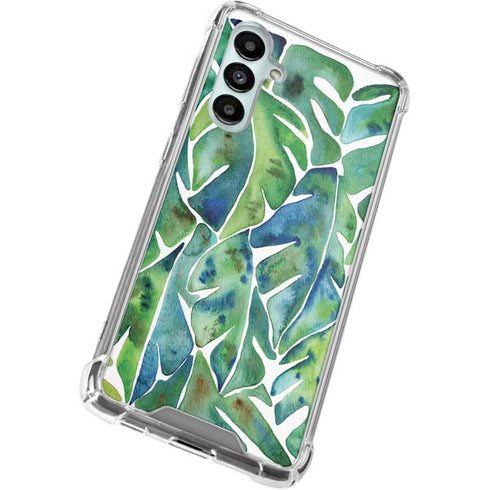 Tropical Leaves by Cat Coq Galaxy A16 5G Clear Case