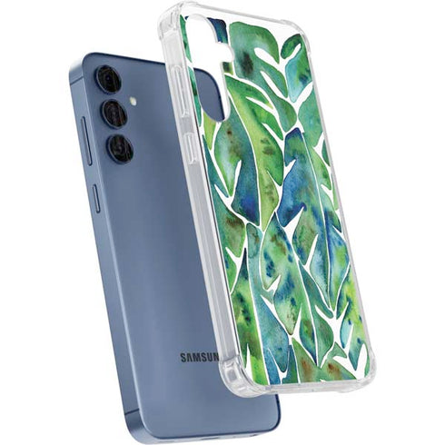 Tropical Leaves by Cat Coq Galaxy A35 5G Clear Case