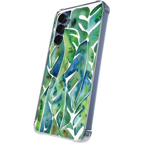 Tropical Leaves by Cat Coq Galaxy A55 5G Clear Case