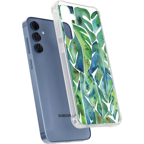 Tropical Leaves by Cat Coq Galaxy A55 5G Clear Case