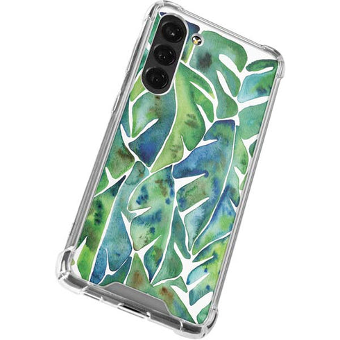 Tropical Leaves by Cat Coq Galaxy S24 FE Clear Case