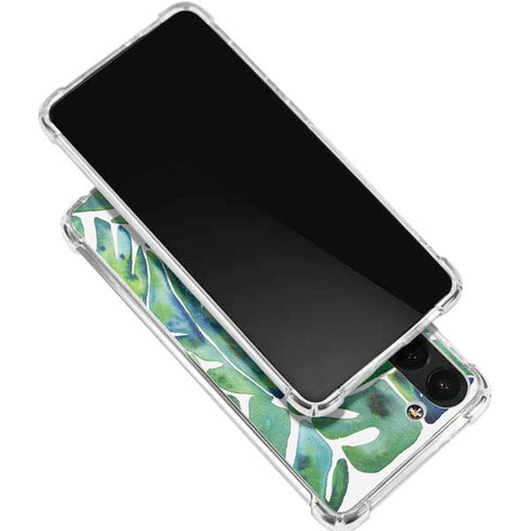 Tropical Leaves by Cat Coq Galaxy S24 FE Clear Case