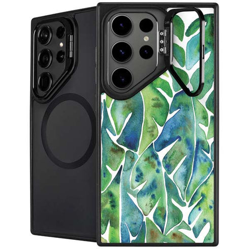 Tropical Leaves by Cat Coq Galaxy Cases