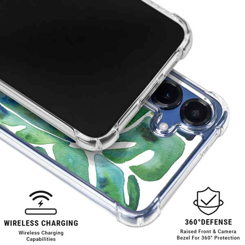 Tropical Leaves by Cat Coq Galaxy S25 Clear Case