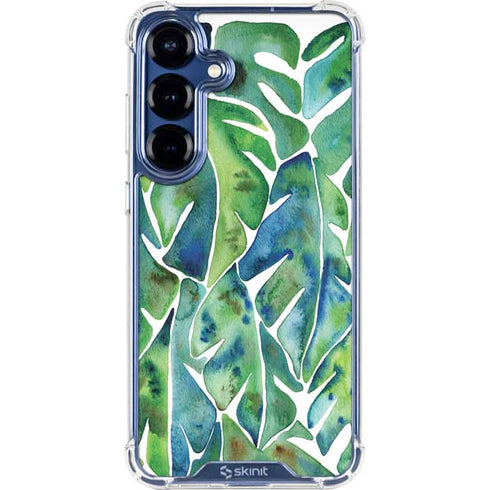 Tropical Leaves by Cat Coq Galaxy S25 Plus Clear Case