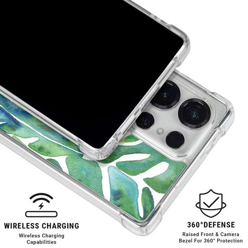 Tropical Leaves by Cat Coq Galaxy S25 Ultra Clear Case